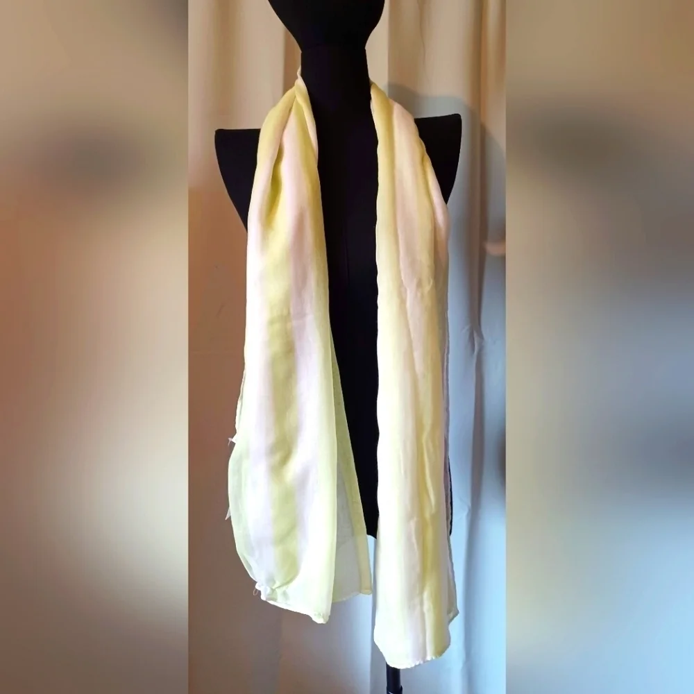 Cool Breeze By Sophi White & Yellow Striped Versatile Scarf